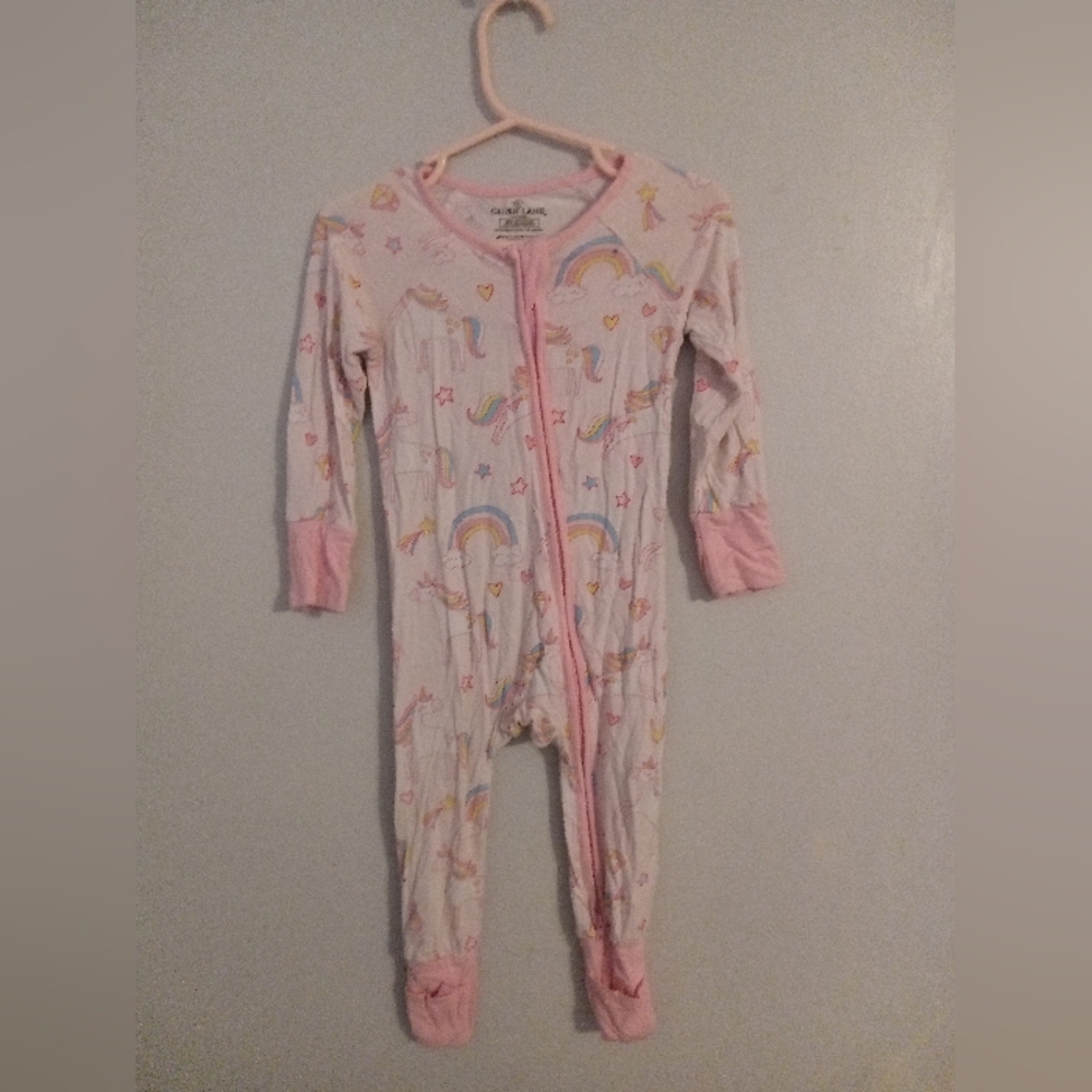 Pink Unicorn and Rainbow Kids One Piece 6-12 M
